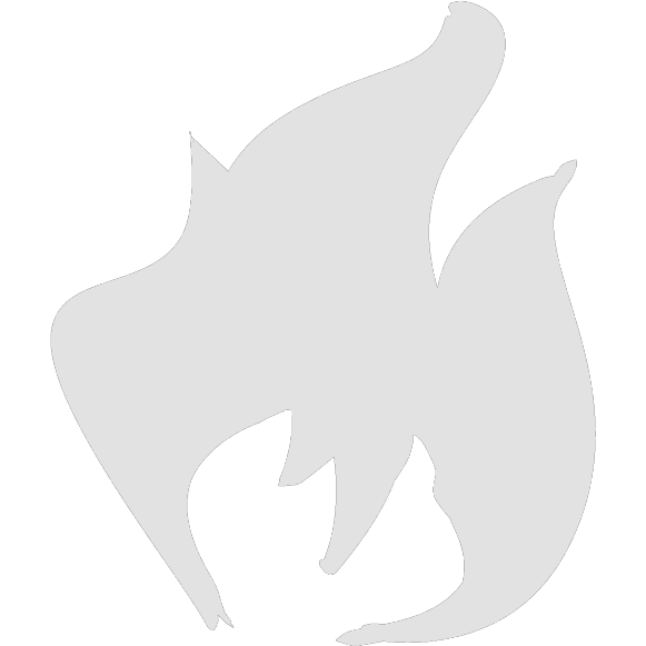 the vague shape of a flame in the colour black.